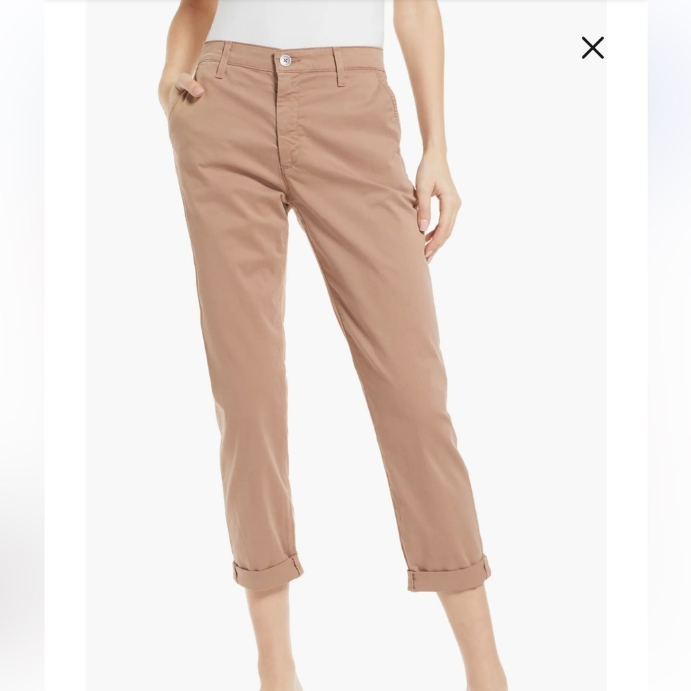 AG Adriano Goldschmied Caden Tailored Pants Mauve Straight Leg Trouser Sz 27